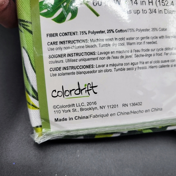 Valances Tropical Palms Lot of 3 By Colordrift 60" Wide x 14" Long New - Picture 6 of 6